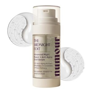 Numour The Midnight Edit Dual Anti-Aging Serum 20ml | 0.3% encapsulated Retinol+4 Peptides+5 Ceramides | For Fine Lines & Wrinkles | Dermat Tested, Safe for Sensitive Skin |Face serum for Men & Women