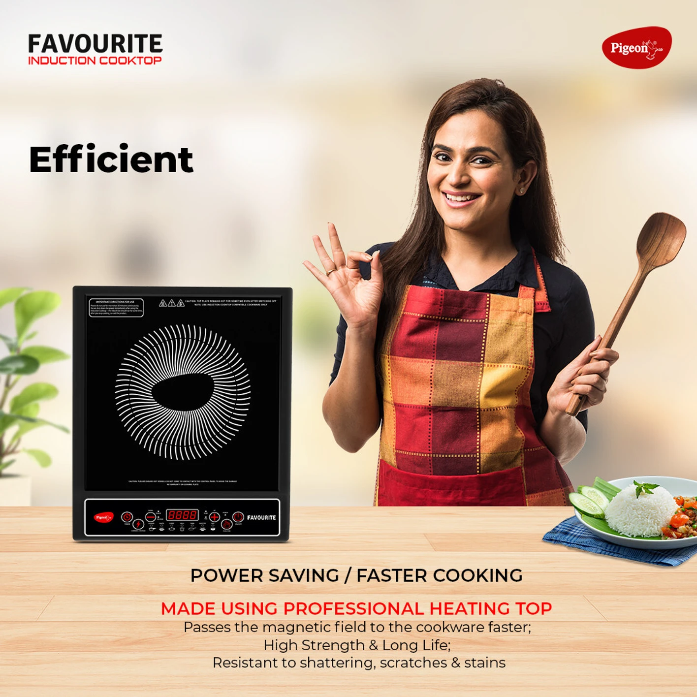 Pigeon1800 W Induction Cooktop Push Button (Black, Favourite) - Image 11
