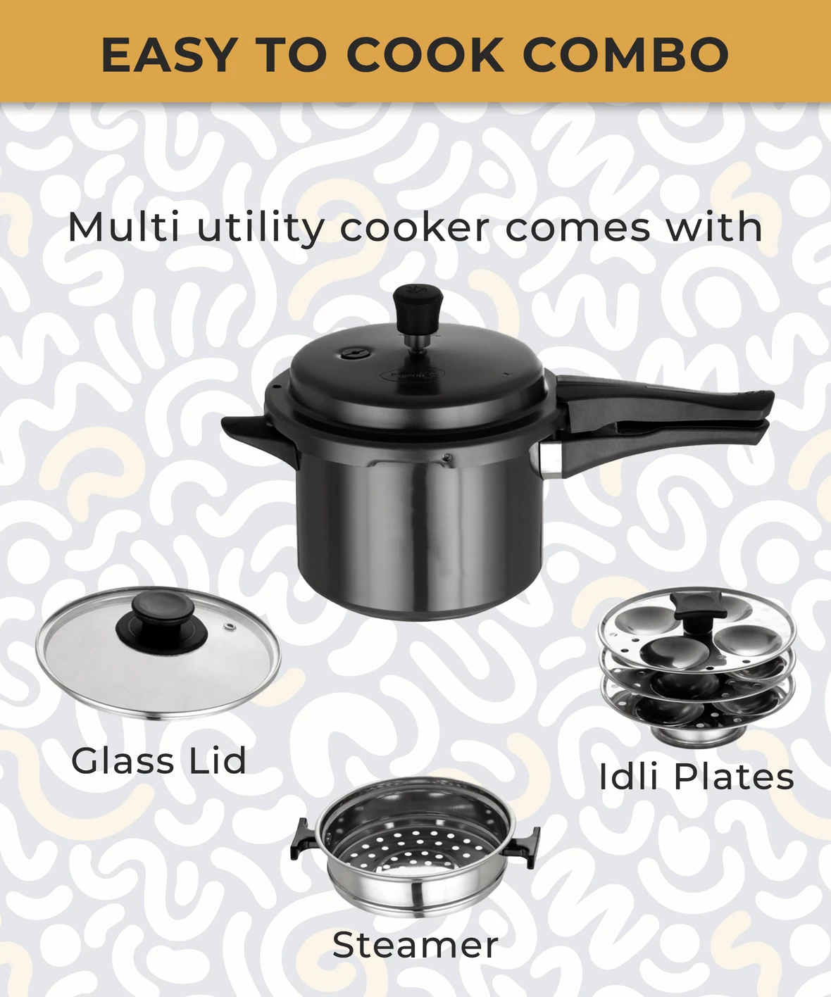 BAJAJ New Shakti 3HD HA Handi With IB 3 L Induction Bottom Pressure Cooker (Hard Anodized) - Image 3