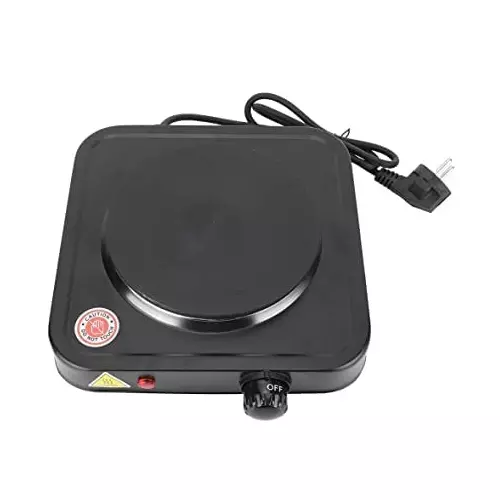 NS 1000 W 152.4 mm (6 Inch) Adjustable Electric Hot Plate 6R-F4L4-EAB9 Black