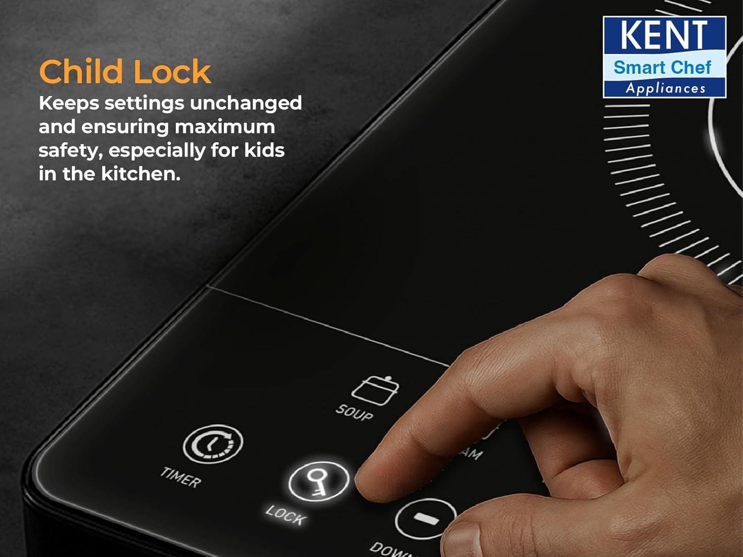 KENT Star Induction Cooktop 3000W | 6 Preset Menu | Full Microcrystalline Glass |Feather Touch Buttons & LED Display |Milk Boiling & Turbo Cooking... - Image 2