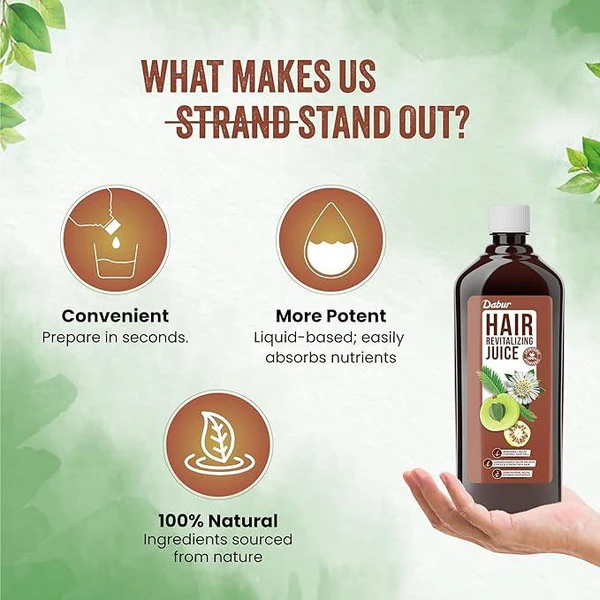 Dabur Hair Revitalizing Juice - Hair Growth & Fall Control - 1L - Image 4