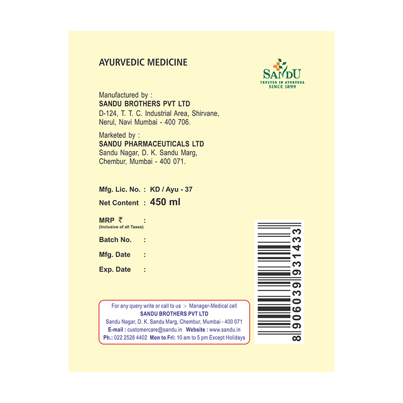 Sandu Rasnasaptak Kadha (450 ml) Ayurvedic Pain Reliever for Back Pain online - Image 3