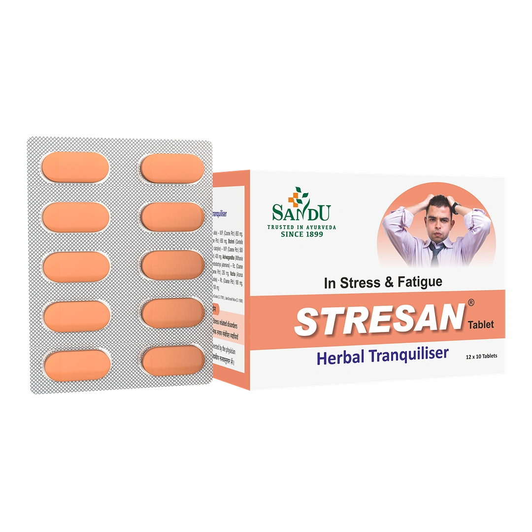 Stresan Tablet Sandu Ayurvedic Medicine for Stress & Anxiety - Image 7