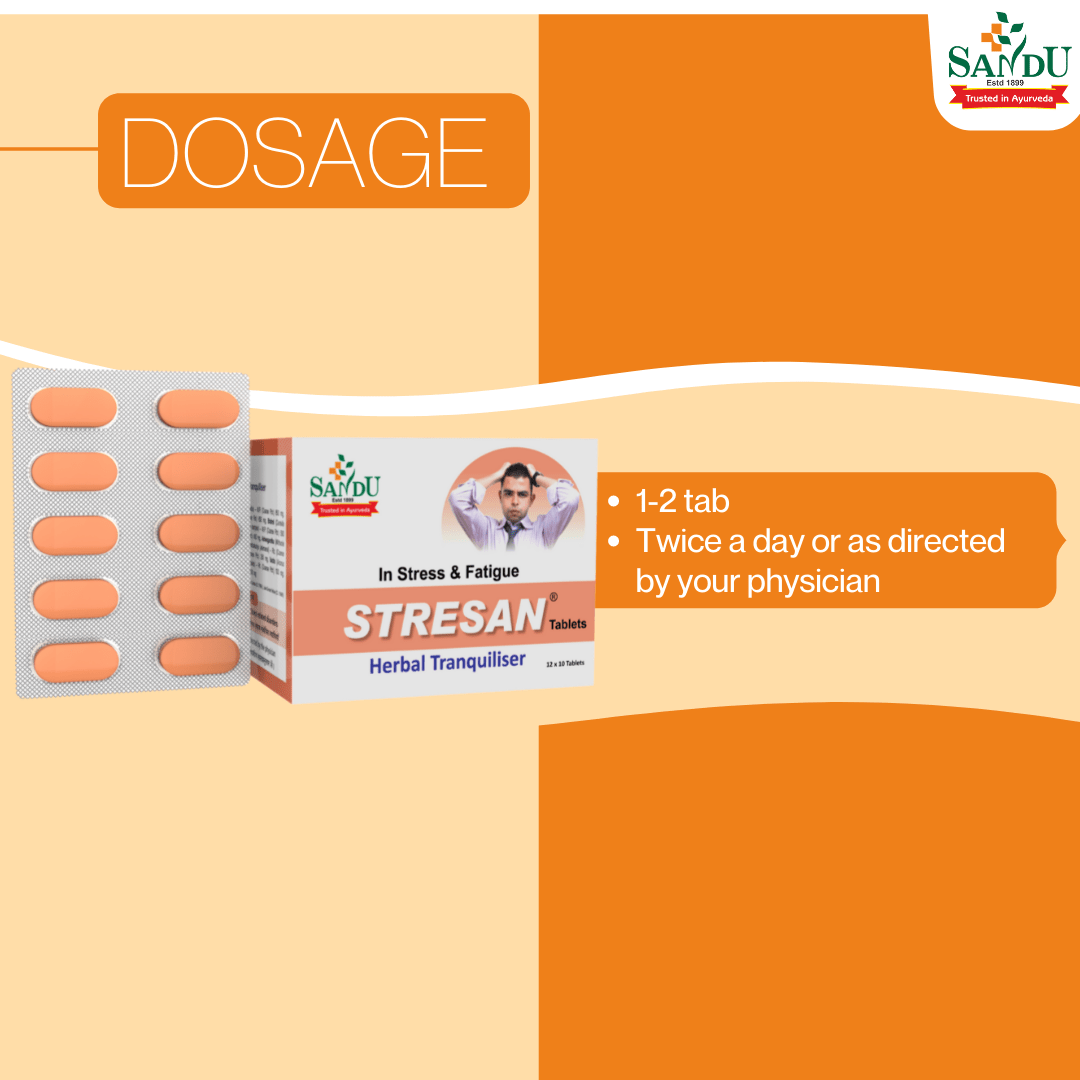 Stresan Tablet Sandu Ayurvedic Medicine for Stress & Anxiety - Image 9