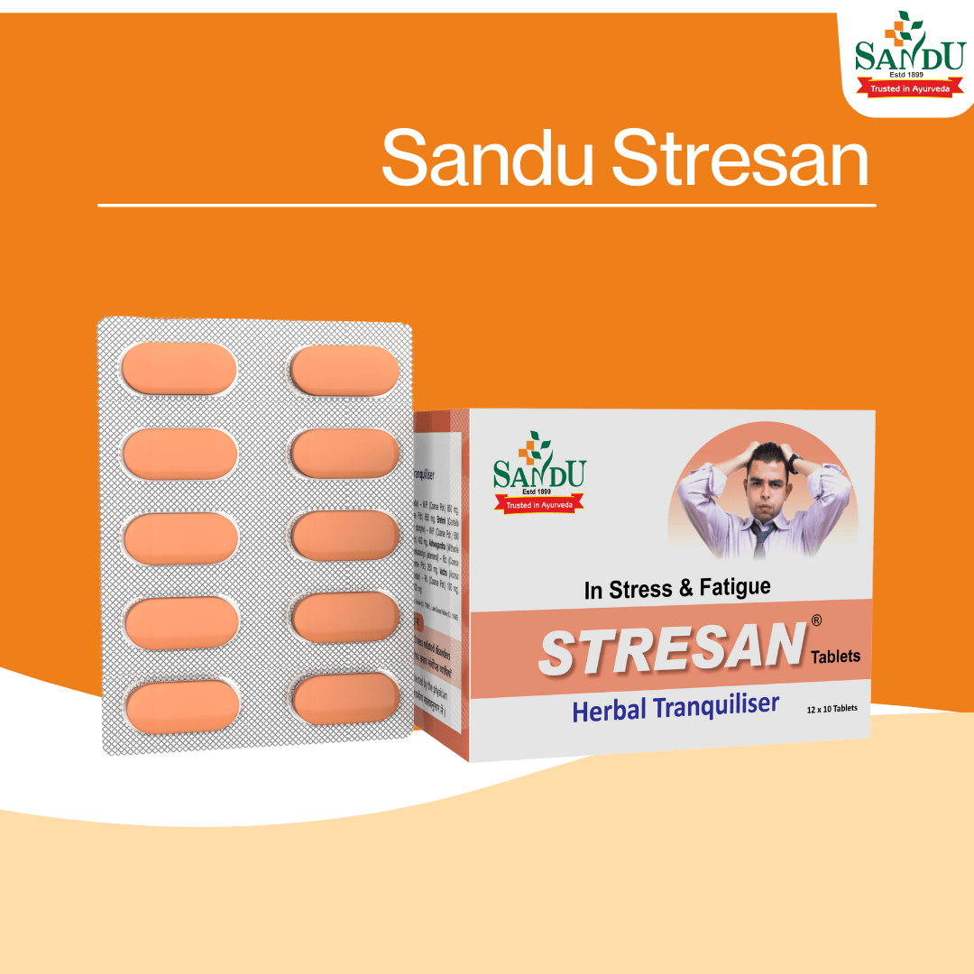 Stresan Tablet Sandu Ayurvedic Medicine for Stress & Anxiety