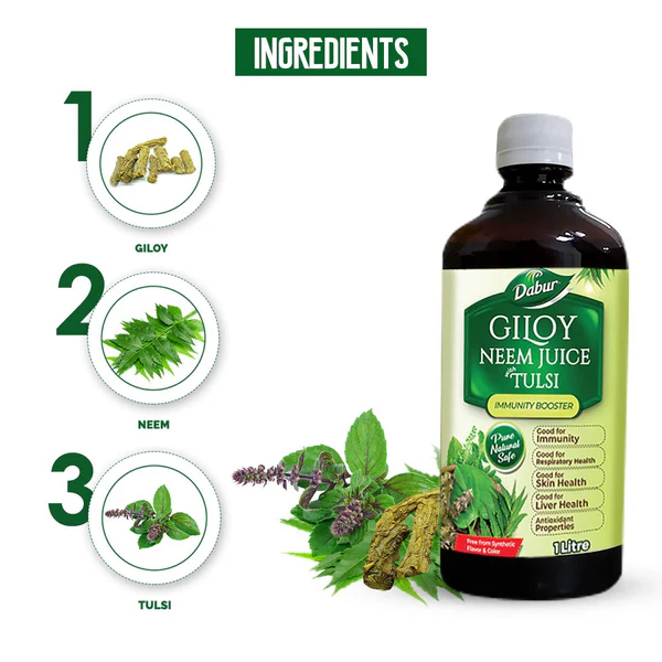 Dabur Giloy Neem Tulsi Juice for Immunity, Respiratory, Skin & Liver Health - Pack of 2 - Image 7