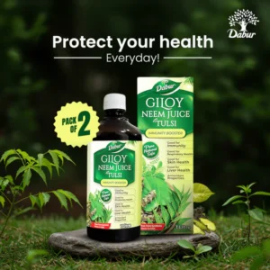 Dabur Giloy Neem Tulsi Juice for Immunity, Respiratory, Skin & Liver Health - Pack of 2