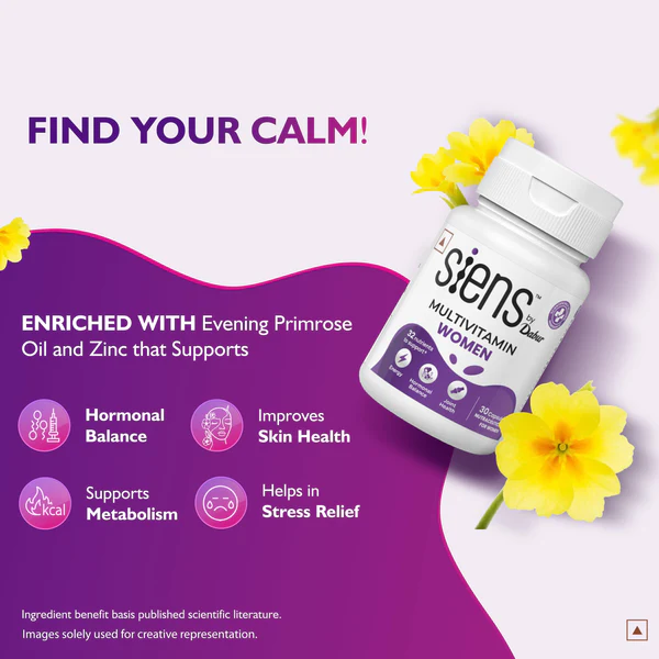 Siens By Dabur Multivitamin for Women | 32 nutrients to Overall Health, Energy, Hormonal balance & Joint - Pack of 2 - Image 9
